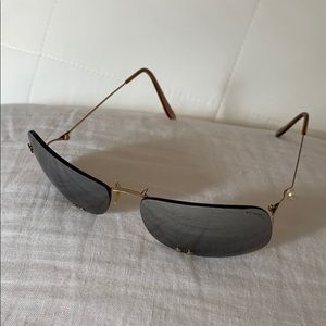 Chanel Sunglasses 90s Brown Lenses Gold Pearl